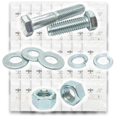 Boltsandnuts.Com Inch Grade 5 Hex Cap Screws, Hex Nuts, Flat & Lock Washers - 2011 PCS Assortment Kit #110